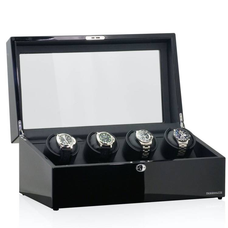 Designhuette Watch Winder Munchen 4 Lcd Black/Black - Black