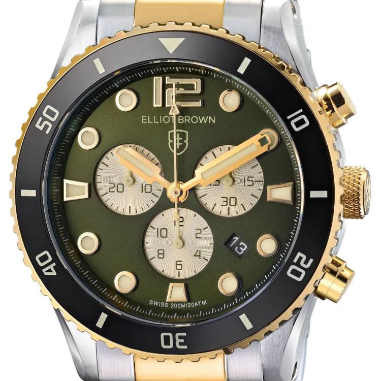 Elliot Brown Watch Bloxworth Chrono Green Bracelet