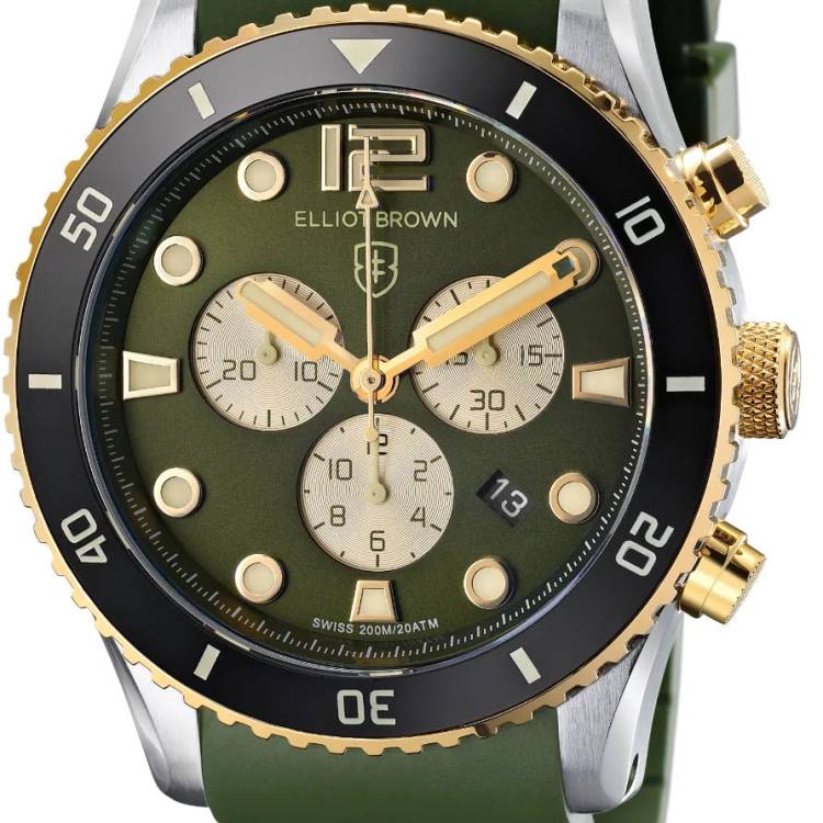 Elliot Brown Watch Bloxworth Chrono Green Rubber