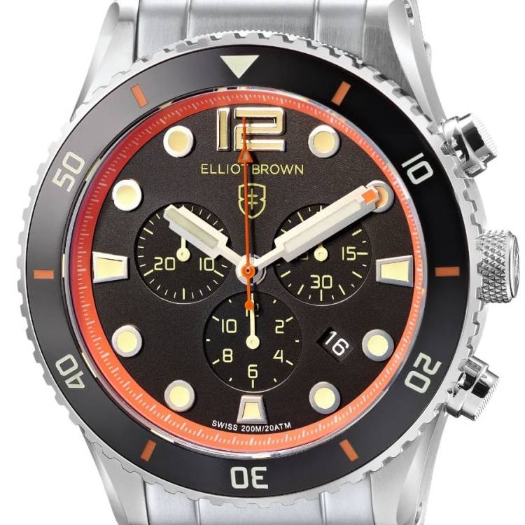 Elliot Brown Watch Bloxworth Chrono Black Orange Bracelet