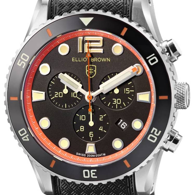 Elliot Brown Watch Bloxworth Chrono Black Black Rubber