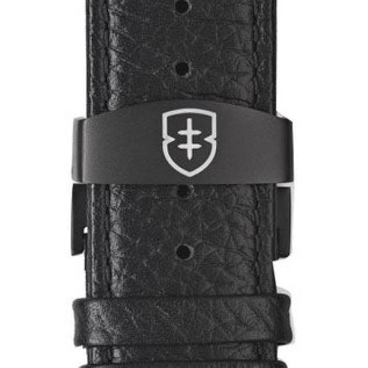 Elliot Brown Leather 22mm Black Pebbled Deployment