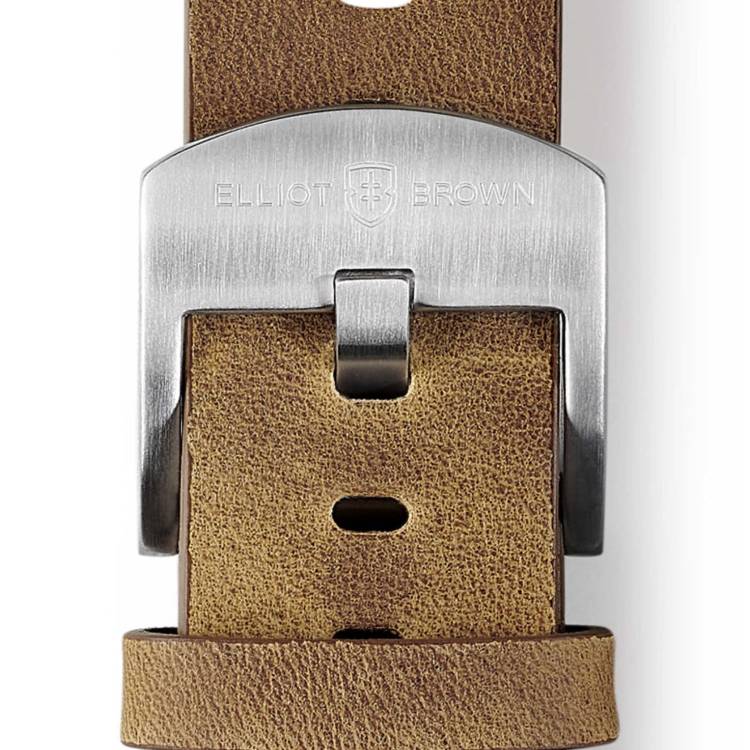 Elliot Brown Leather 22mm Waxed Raw Edge Sand Tongue Buckle