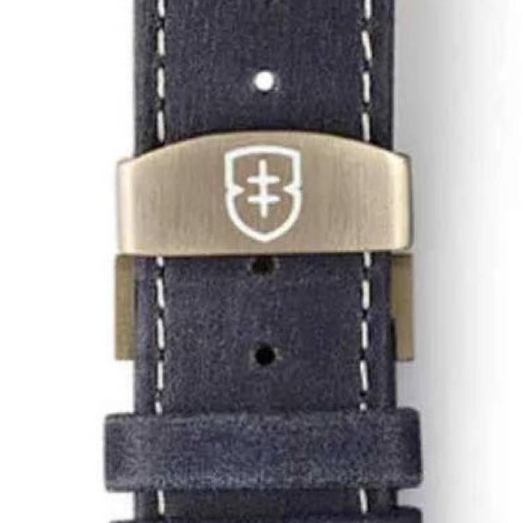 Elliot Brown Leather 22mm Dark Blue Matt White Stitch 20mm Deployment