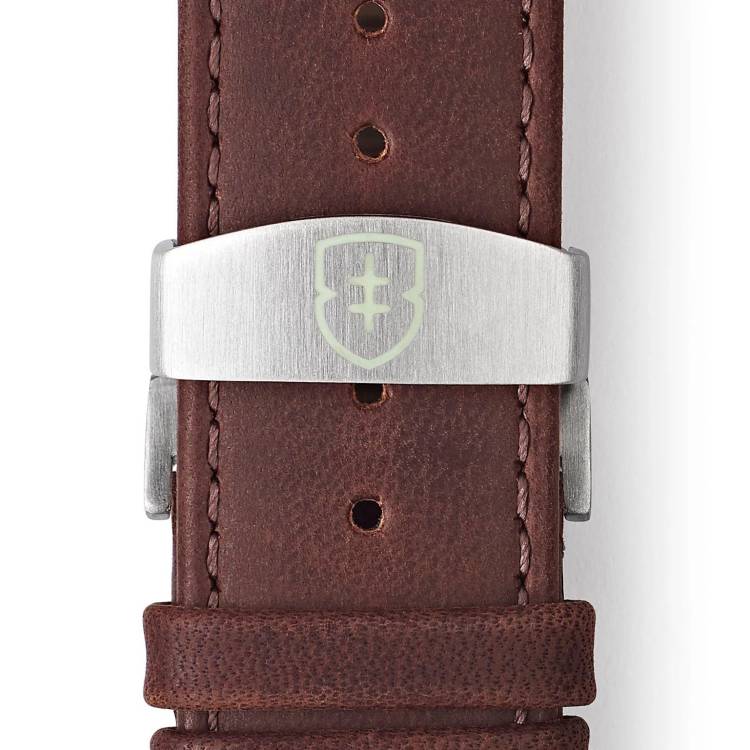 Elliot Brown Leather 22mm Dark Brown Matt Cream Stitch 20mm Deployment