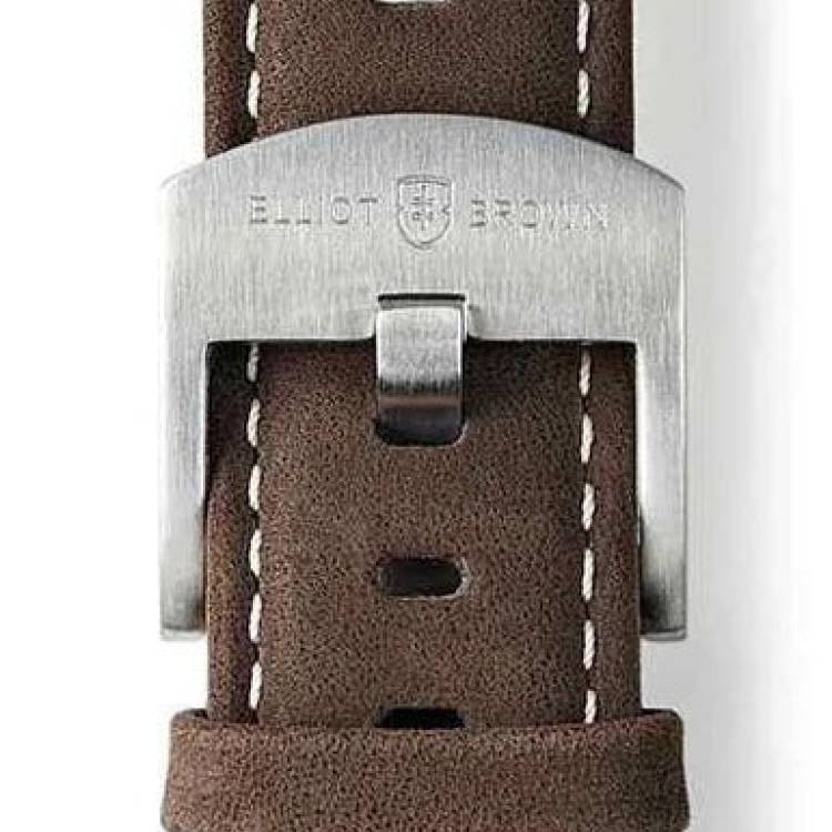 Elliot Brown Leather 22mm Tobacco Matt Cream Stitch Bronze Tongue Buckle