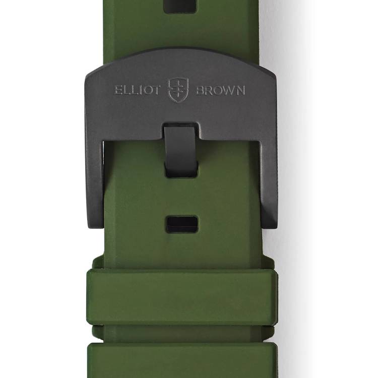 Elliot Brown Leather 22mm Dark Green Gunmetal Tongue Buckle