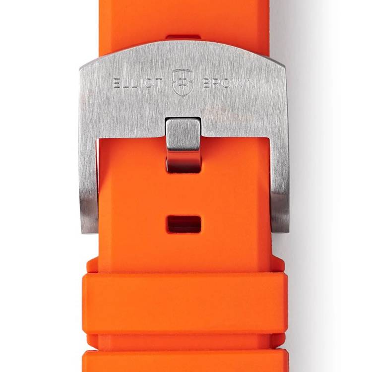 Elliot Brown Leather 22mm Orange Gunmetal Tongue Buckle
