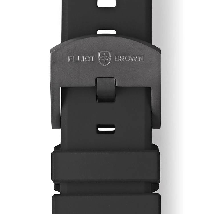 Elliot Brown Leather 22mm Black Gunmetal Tongue Buckle