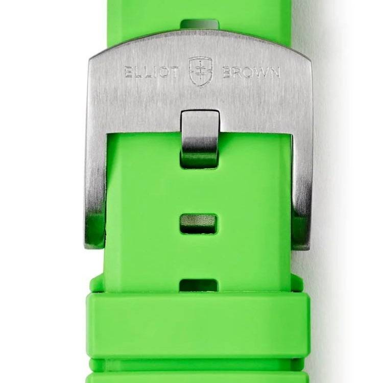 Elliot Brown Leather 22mm Acid Green Steel Tongue Buckle
