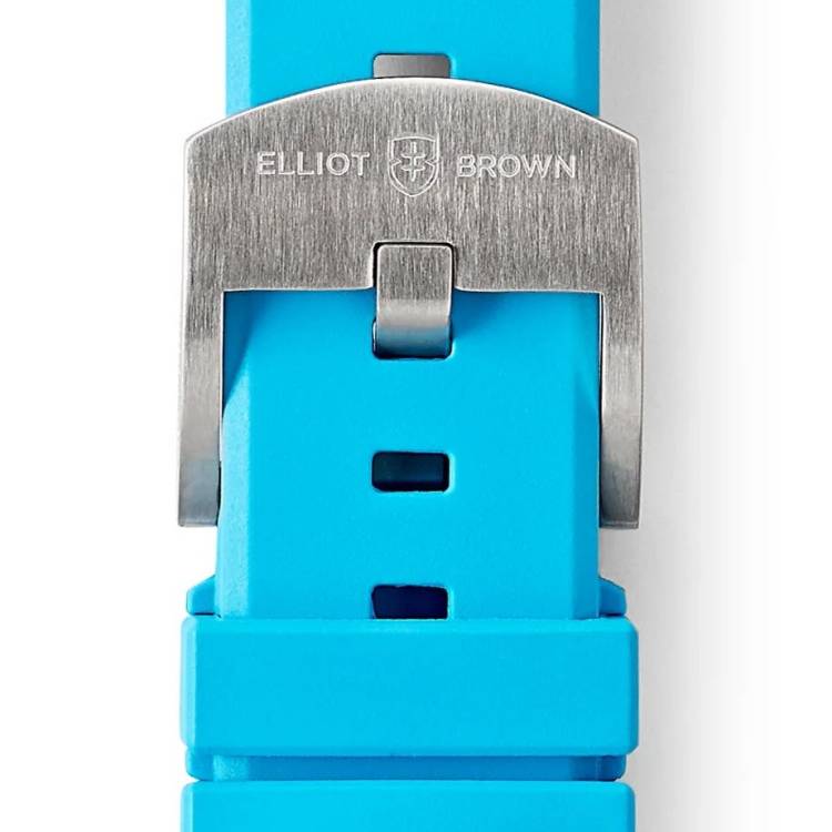 Elliot Brown Leather 22mm Cyan Blue Steel Tongue Buckle