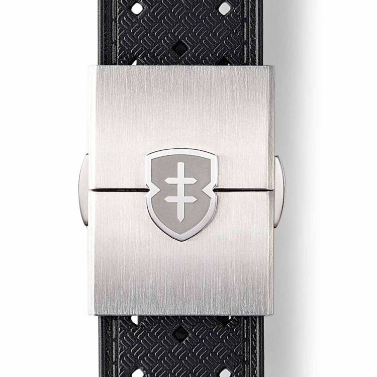 Elliot Brown Leather 22mm Black Tropic Brushed Steel Deployment