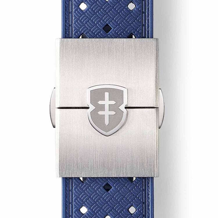 Elliot Brown Leather 22mm Blue Tropic Brushed Steel Deployment