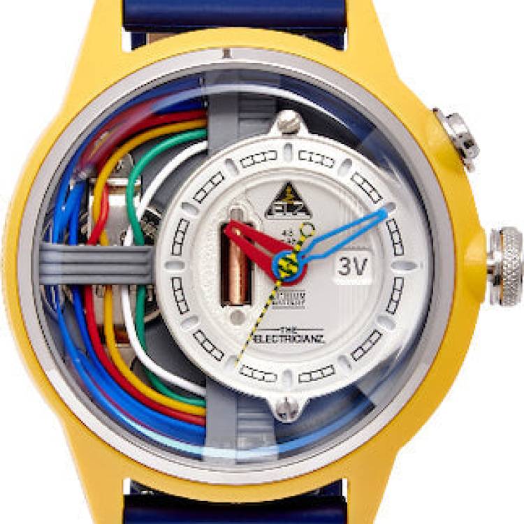 Electricianz Watch Nylon Cable Z 42mm Blue Rubber - Silver
