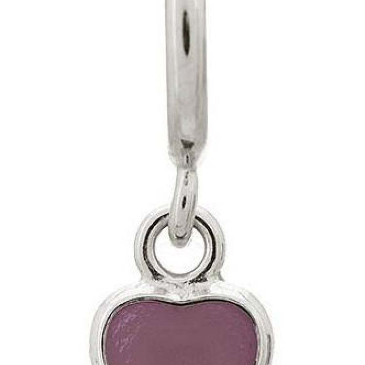 Endless Jewellery Charm Enamel Heart Drop Violet Silver - Silver