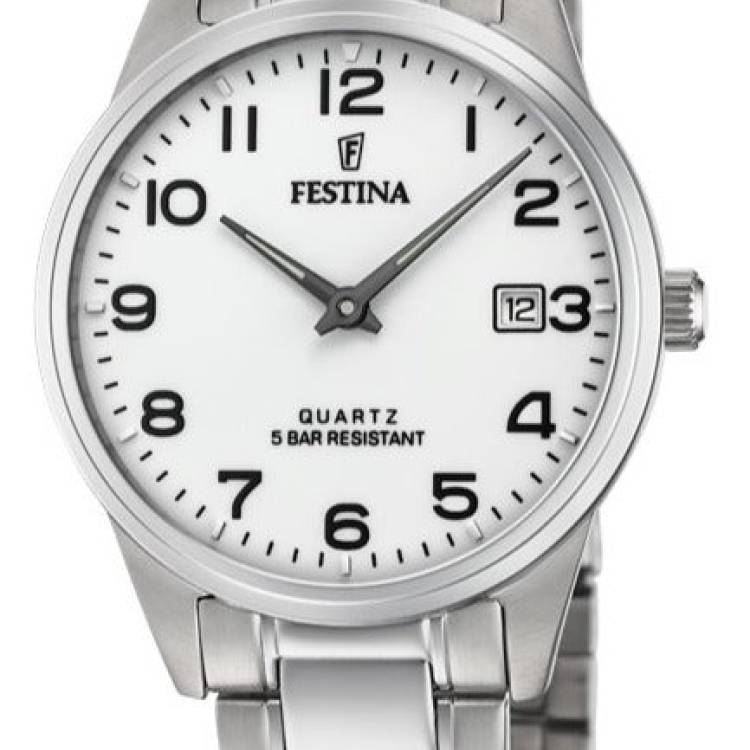 Festina Watch Two Hands Date Ladies - White