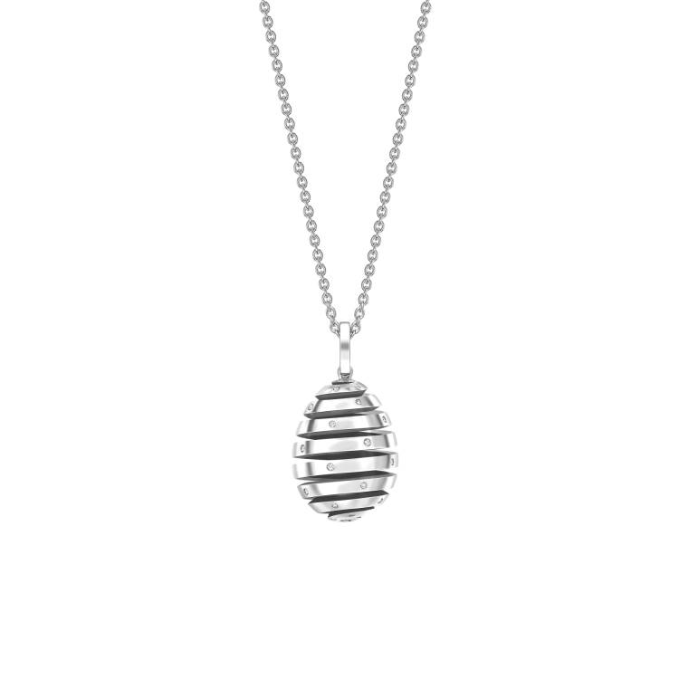 Faberge Essence Spiral 18ct White Gold Diamond Pendant - White Gold