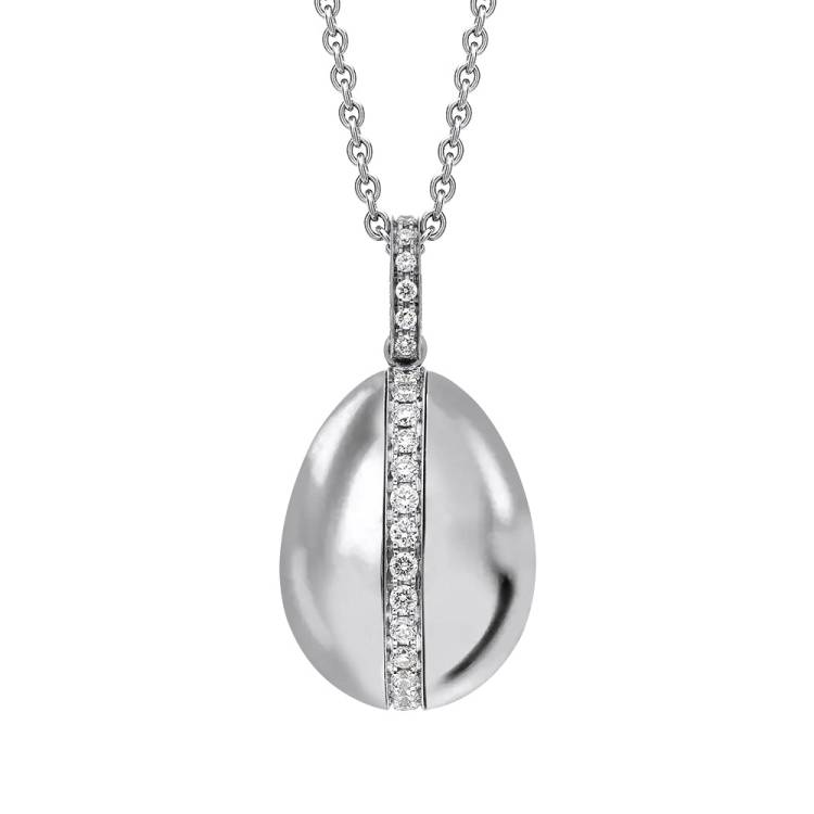 Faberge Heritage 18ct White Gold 0.18ct Diamond Egg Pendant Exclusive Edition - White Gold