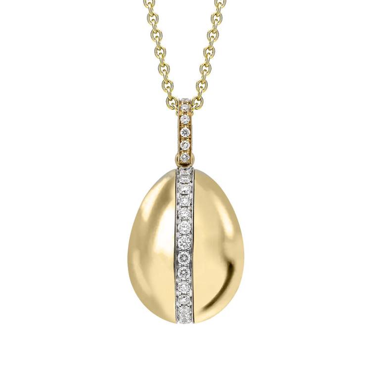 Faberge Heritage 18ct Yellow Gold 0.18ct Diamond Egg Pendant Exclusive Edition - Yellow Gold