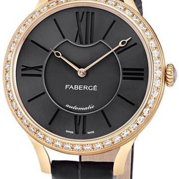 Faberge Watch Flirt 18ct Rose Gold Anthracite Dial - Anthracite