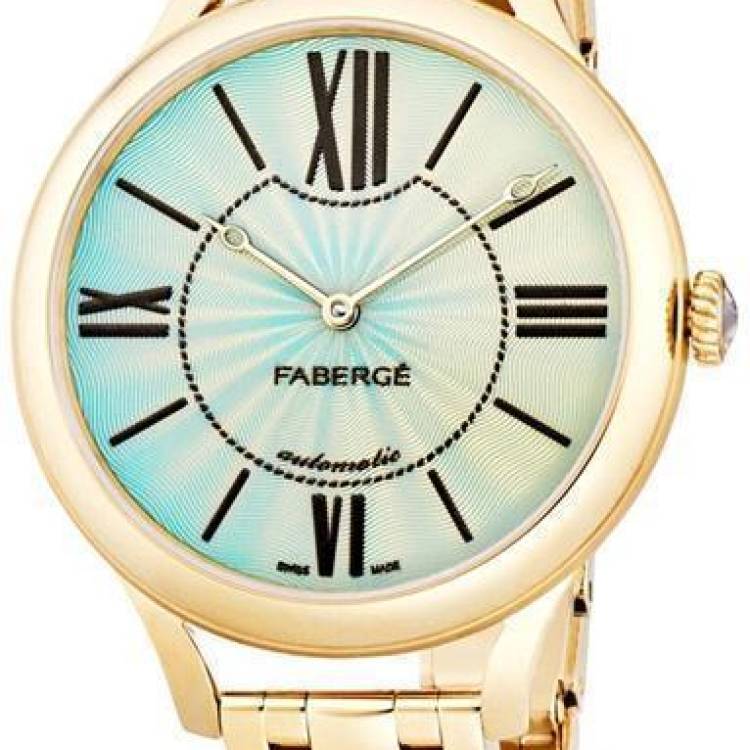 Faberge Watch Flirt 18ct Yellow Gold Turquoise Enamel Dial - Blue