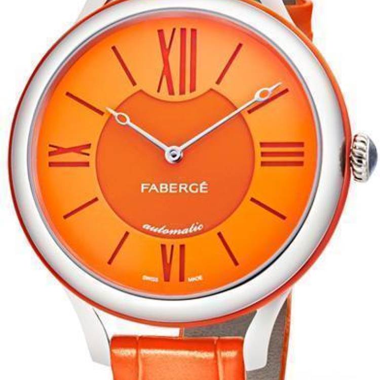 Faberge Watch Flirt 18ct White Gold Orange Dial - Orange