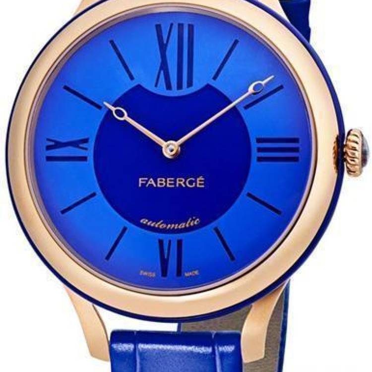 Faberge Watch Flirt 18ct Rose Gold Blue Dial - Blue