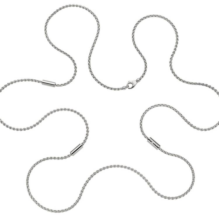 Fope Aria 18ct White Gold 0.02ct Diamond Long Necklace - 90cm