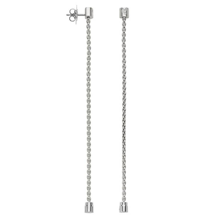 Fope Aria 18ct White Gold 0.09ct Diamond Interchangable Earrings - Gold