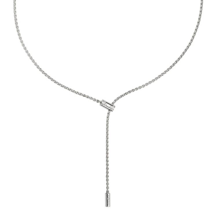 Fope Aria 18ct White Gold 0.11ct Diamond Adjustable Slider Necklace - 41cm