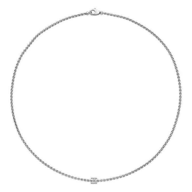 Fope Aria 18ct White Gold 0.17ct Diamond Necklace - 43cm