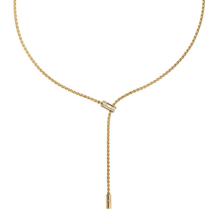 Fope Aria 18ct Yellow Gold 0.11ct Diamond Adjustable Slider Necklace - 41cm