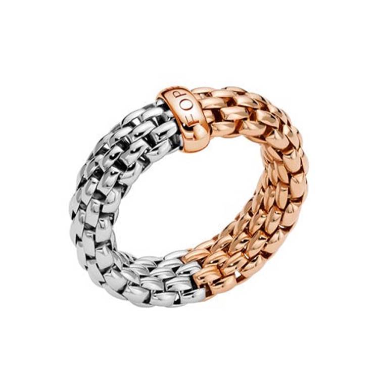 Fope Essentials 18ct White and Rose Gold Flexible Ring - XL