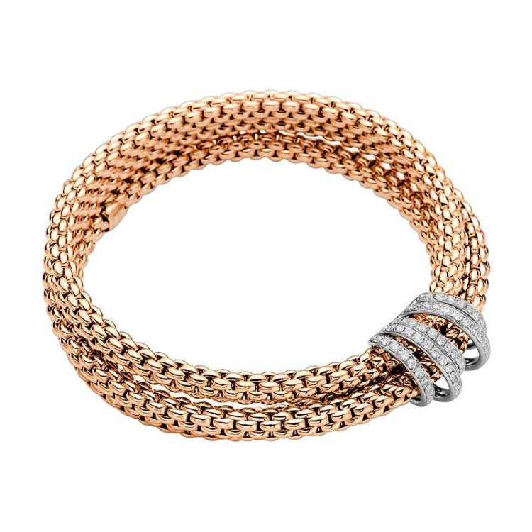 Fope MiaLuce 18ct Rose Gold 1.20ct Diamond Bracelet - L