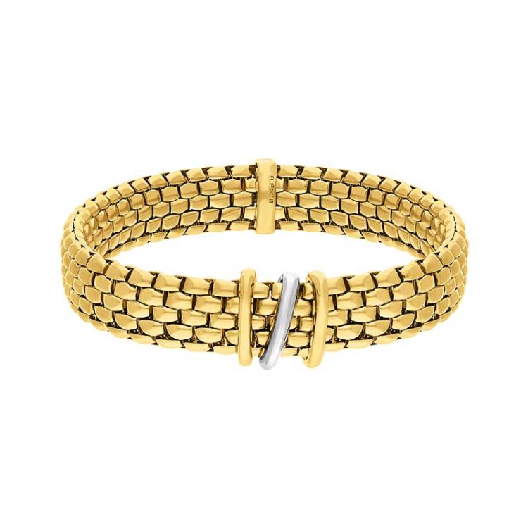 Fope Panorama 18ct Yellow Gold Flexible Bracelet - M