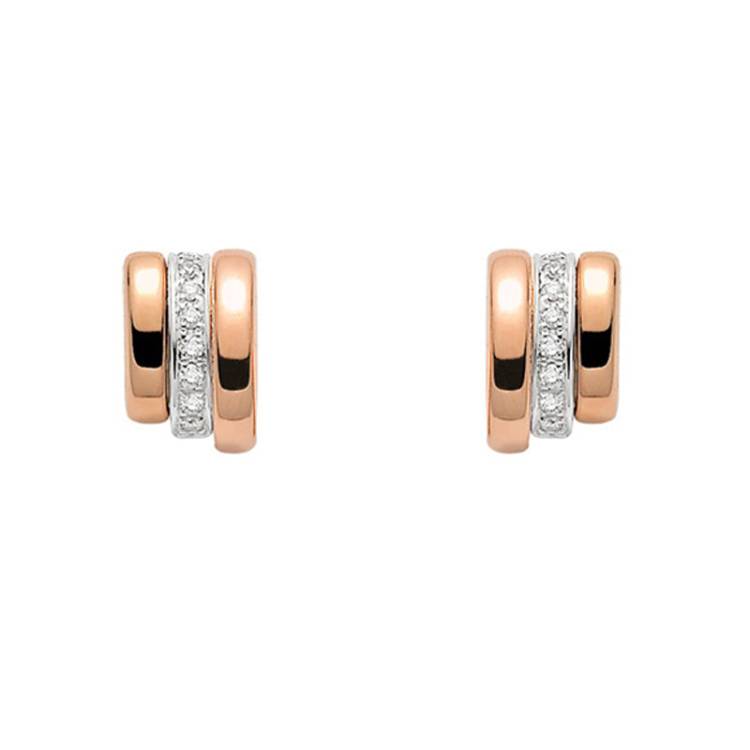 Fope Prima 18ct Rose Gold 0.13ct Diamond Earrings - Rose Gold