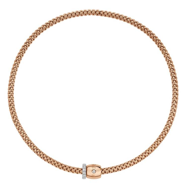 Fope Solo 18ct Rose Gold 0.47ct Diamond 43cm Necklace