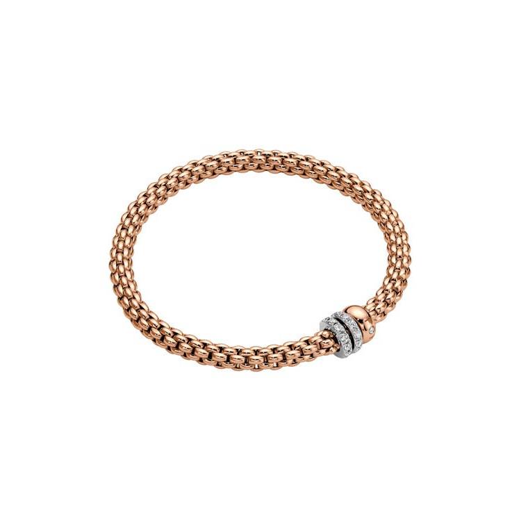Fope Solo 18ct Rose Gold 0.56ct Diamond Bracelet - M