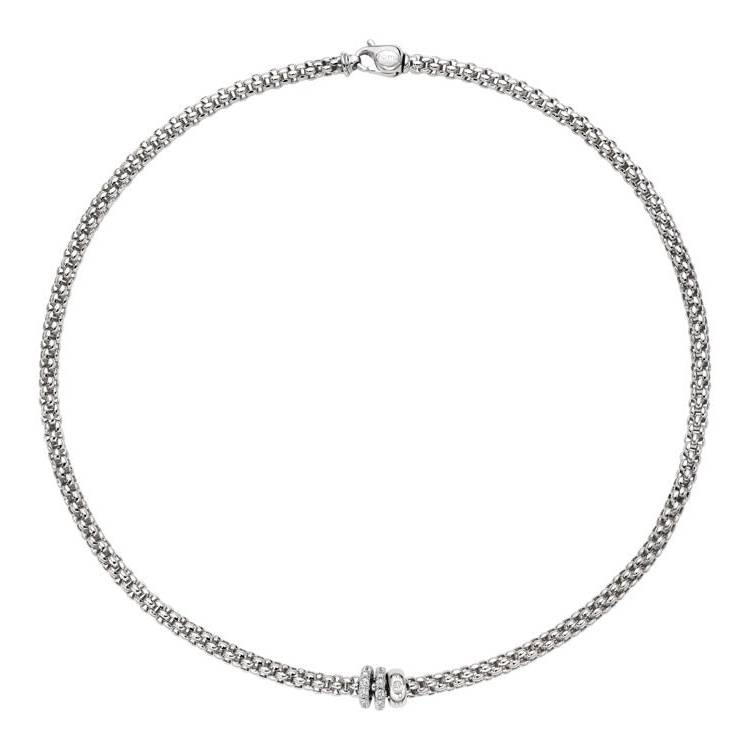 Fope Solo 18ct White Gold 0.56ct Diamond 43cm Necklace