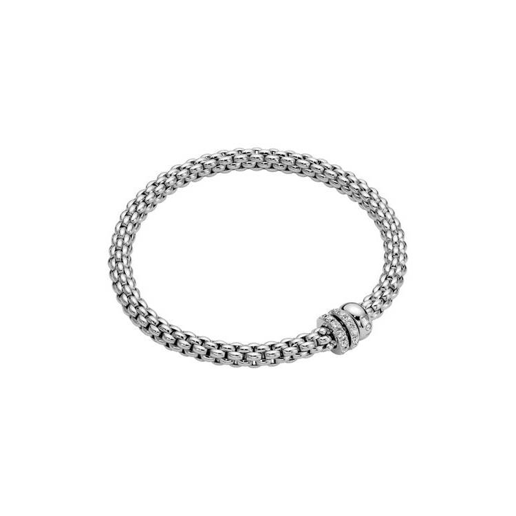 Fope Solo 18ct White Gold 0.56ct Diamond Bracelet - S
