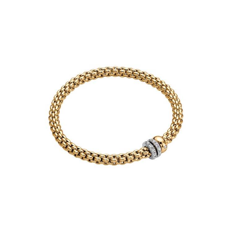 Fope Solo 18ct Yellow Gold 0.56ct Diamond Bracelet - XL