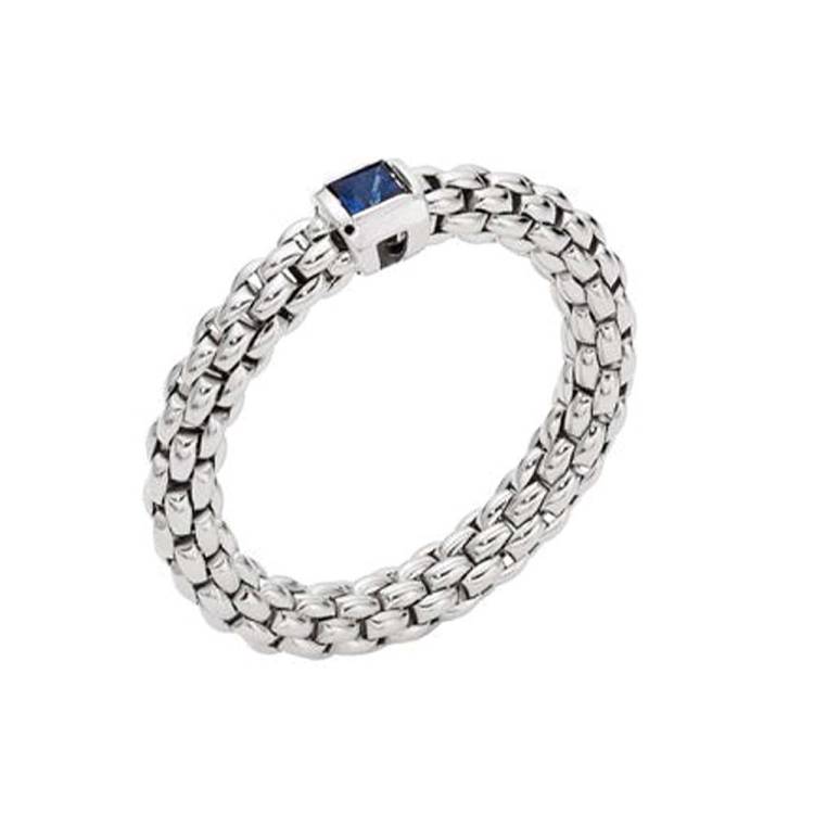 Fope Souls 18ct White Gold Sapphire Flexible Ring - M