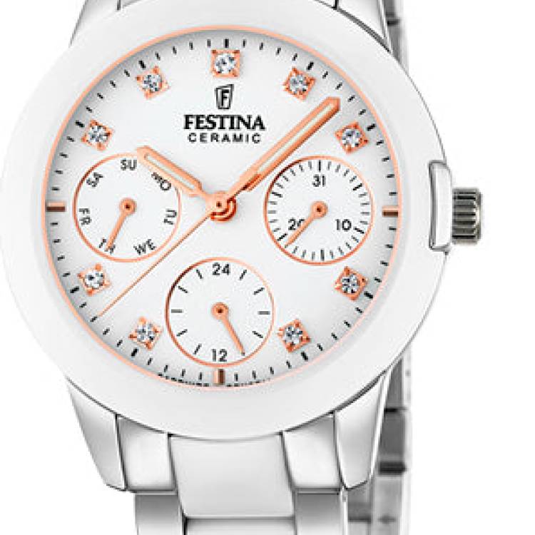 Festina Watch Two Hands Multifunction Ladies - White