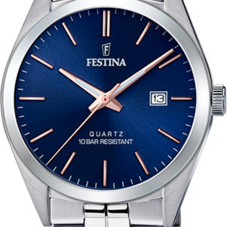 Festina Watch Three Hands Date Mens - Blue