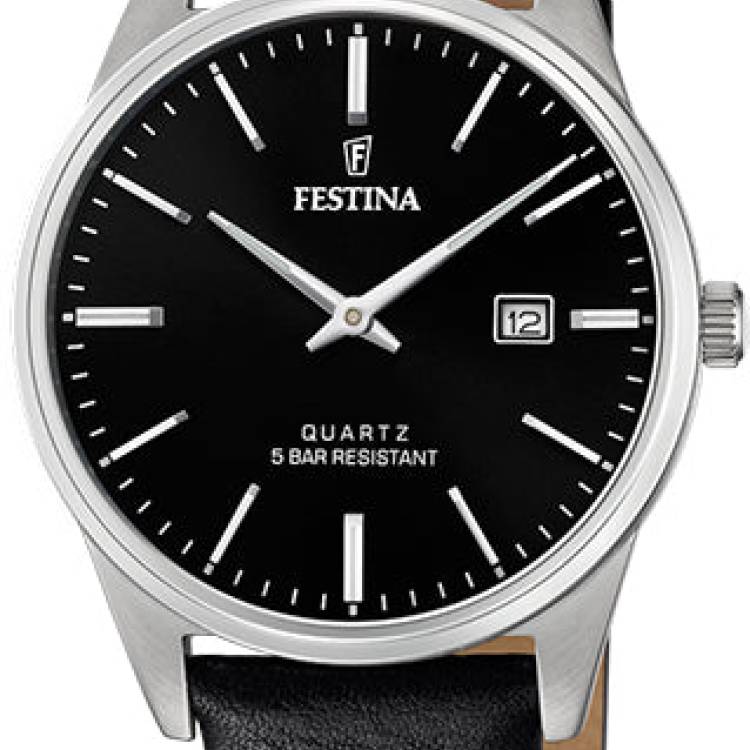 Festina Watch Two Hands Date Mens - Black