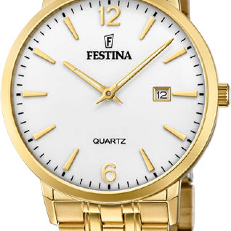 Festina Watch Two Hands Date Mens - White