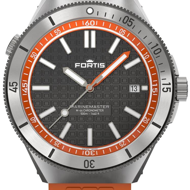Fortis Watch Marinemaster M-44 Amber Orange - Black