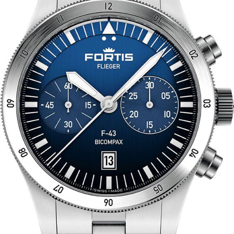 Fortis Watch Flieger F-43 Bicompax Liberty Blue
