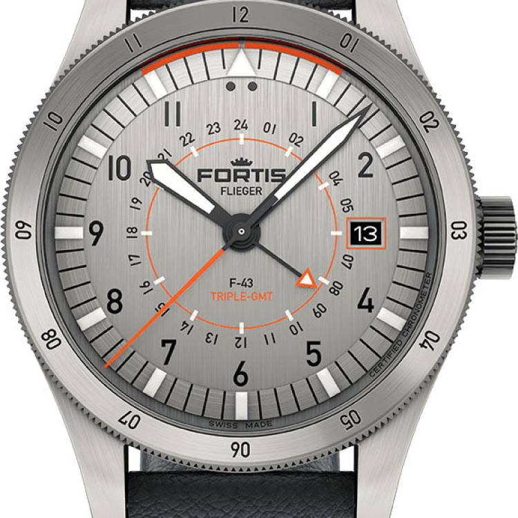 Fortis Watch Flieger F-43 Triple-GMT Titanium