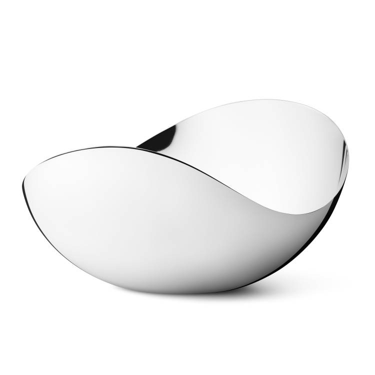 Georg Jensen Bloom Stainless Steel Tall Mirror Bowl Large - Silver